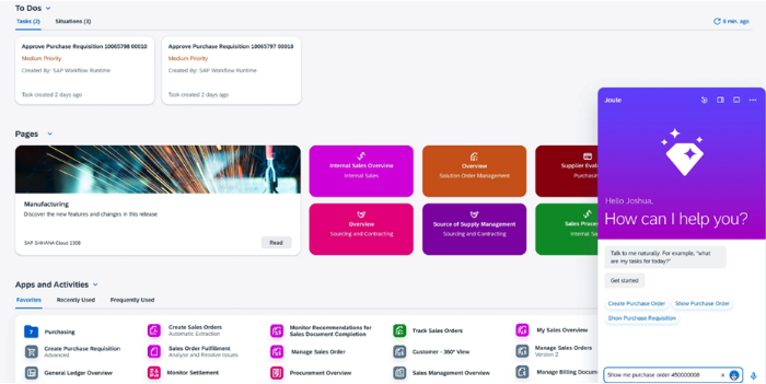 S/4HANA Public Cloud tích hợp trí tuệ nhân tạo vào quản lý